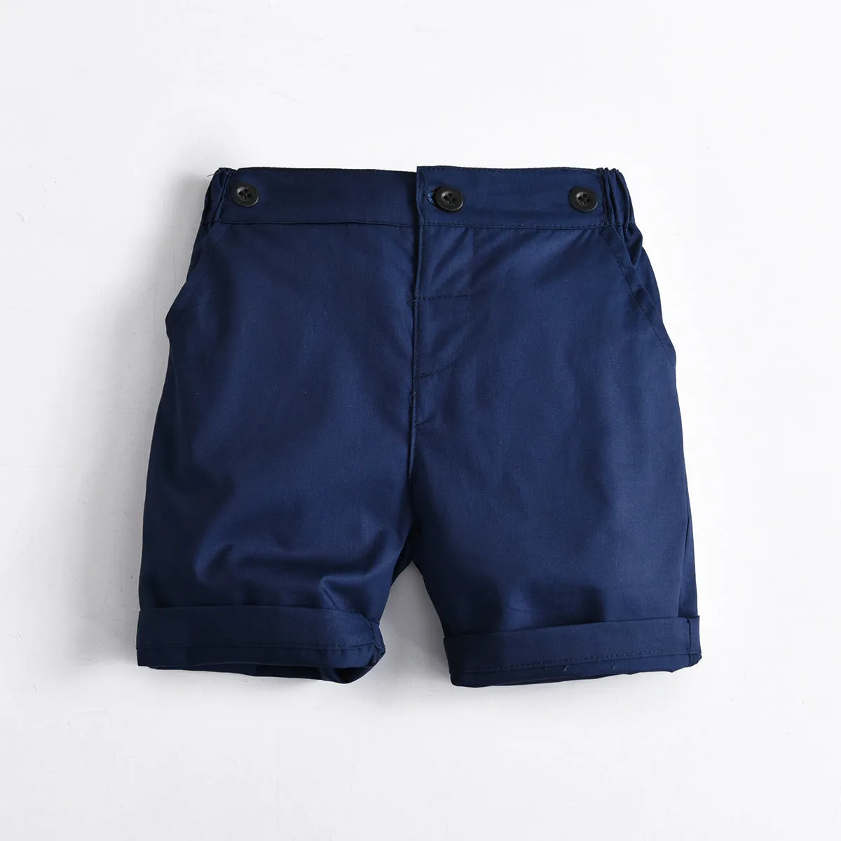 2 Pieces Set Kid Boys Dressy Bow Shirts And Solid Color Shorts Suits Wholesale 220531118