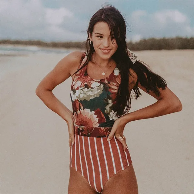 2019 Swimwear Women One Piece High Waist Monokini