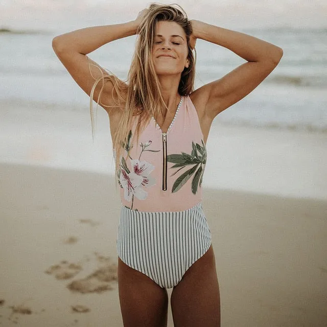 2019 Swimwear Women One Piece High Waist Monokini