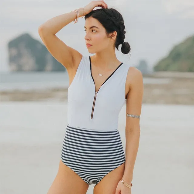 2019 Swimwear Women One Piece High Waist Monokini