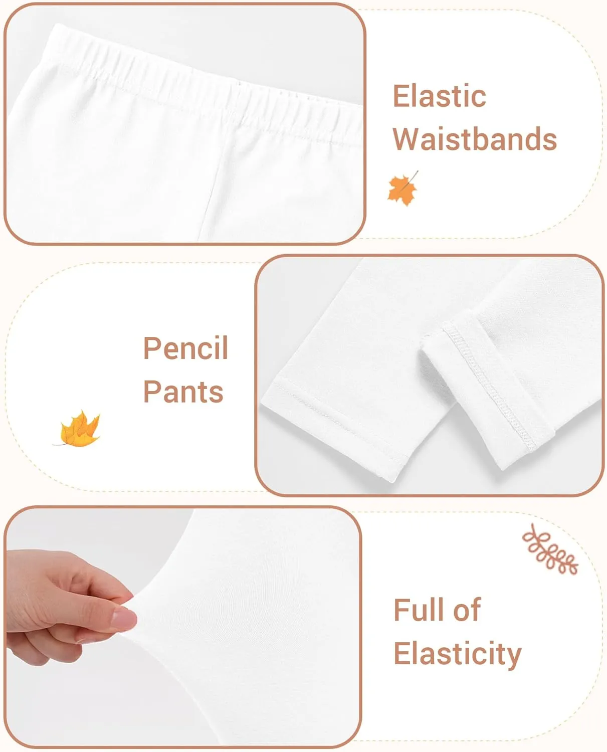 3 Pack Baby Cotton Pants Toddler Boys Girls Leggings Basic Clothes Size 18M-5T