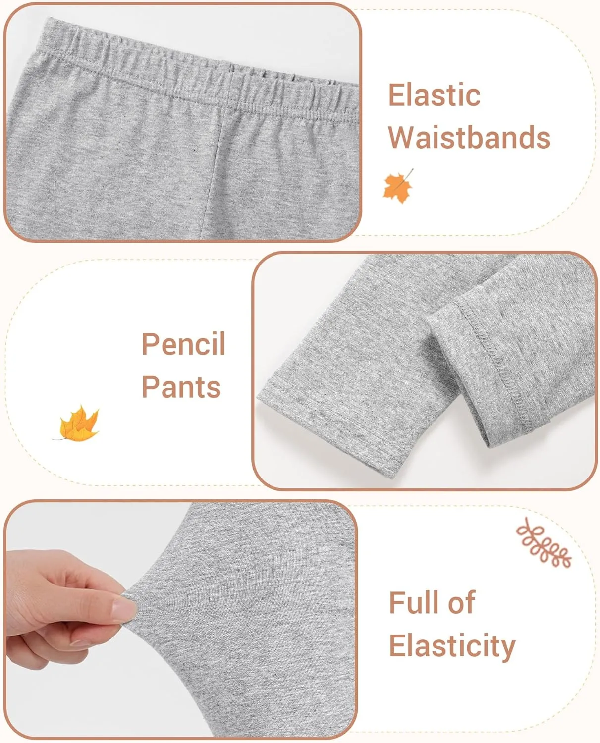 3 Pack Baby Cotton Pants Toddler Boys Girls Leggings Basic Clothes Size 18M-5T