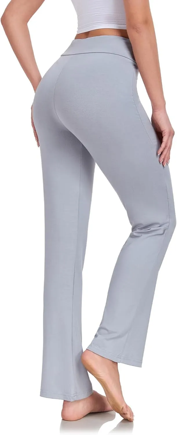 ADANIKI Women's Long Modal Comfy Drawstring Trousers Loose Straight-Leg for Yoga Running Sporting