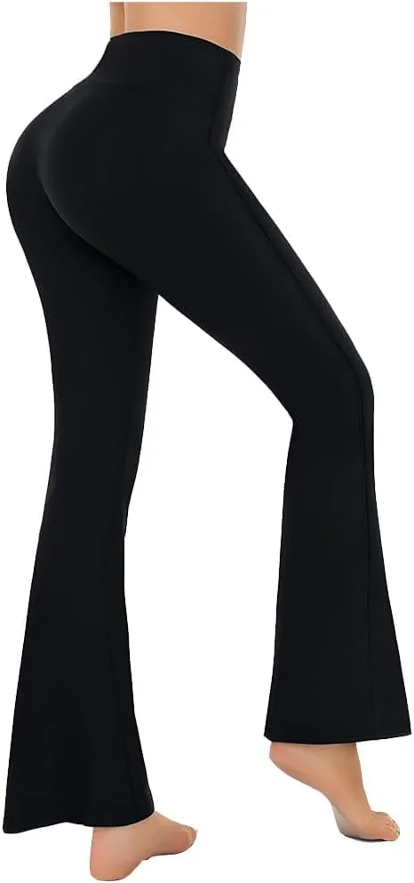 AIFARLD Bootcut Yoga Pants for Women with Pockets Flare Leggings Wide Leg High Waist Workout Tummy Control Gym