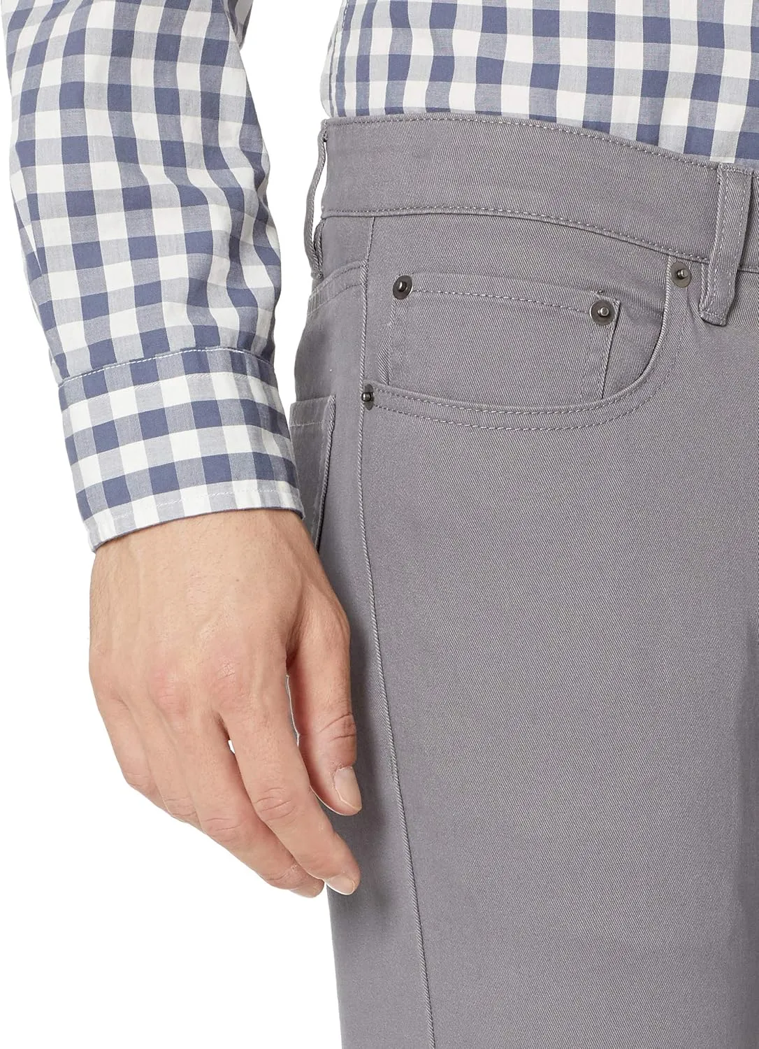 Amazon Essentials Slim Fit Khaki Pants for Men, 5-Pocket Stretch Twill