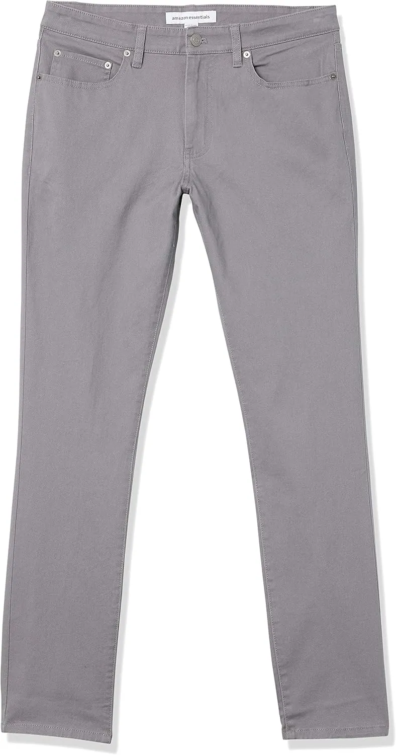 Amazon Essentials Slim Fit Khaki Pants for Men, 5-Pocket Stretch Twill