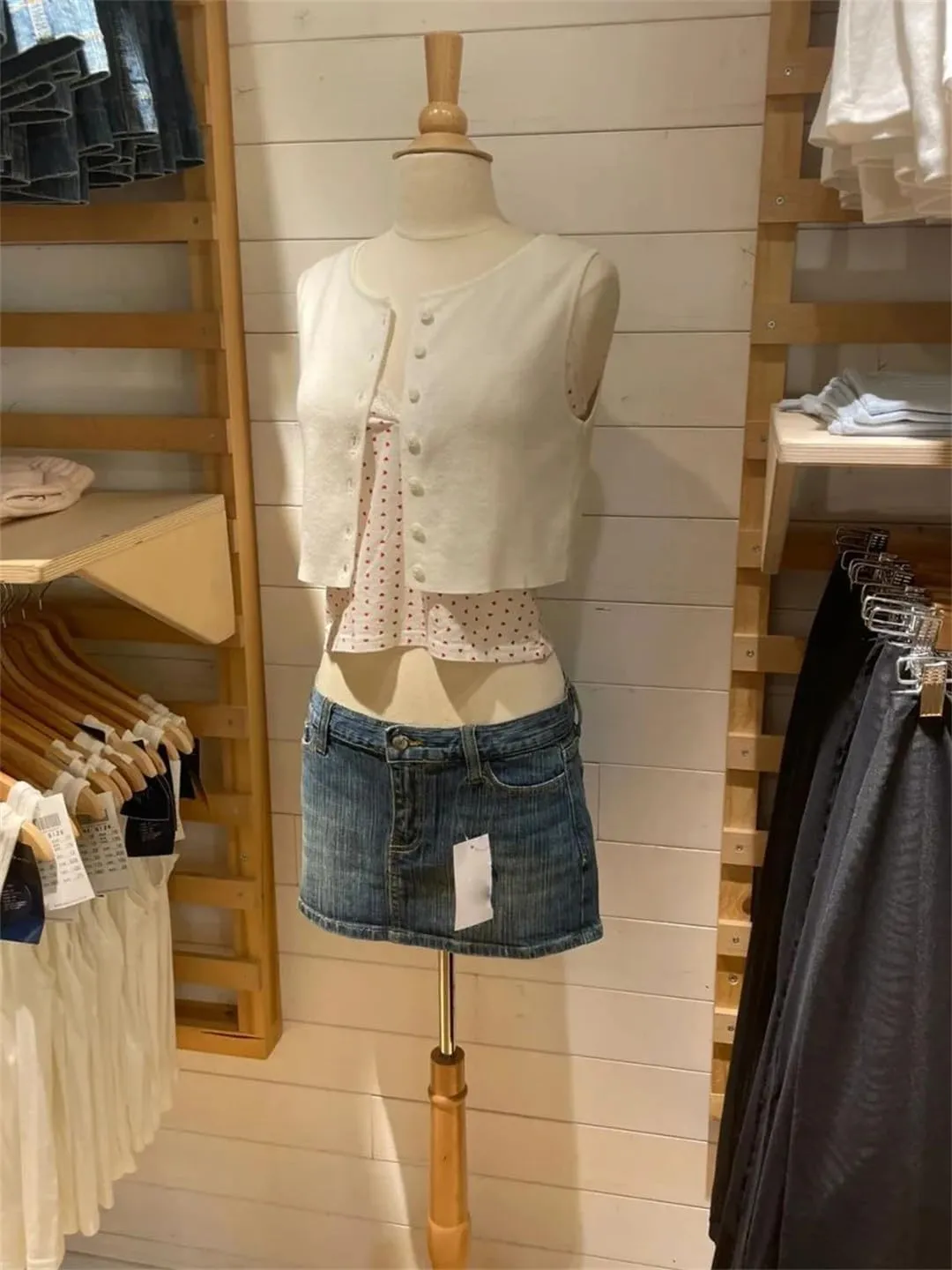 American Vintage Denim Mini Skirts Women Summer High Waist Straigth Short Skirt