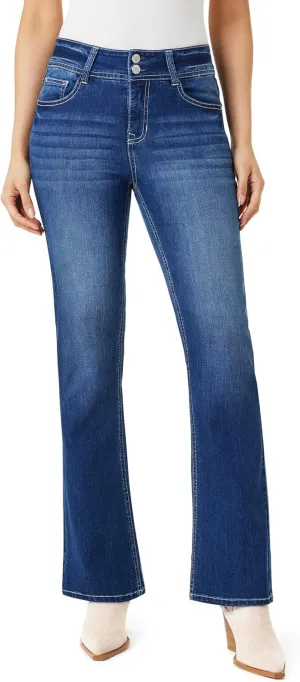 Angels Forever Young Women's Everflex Curvy Bootcut Mid-Rise Bling Jeans (Available in Plus Size)