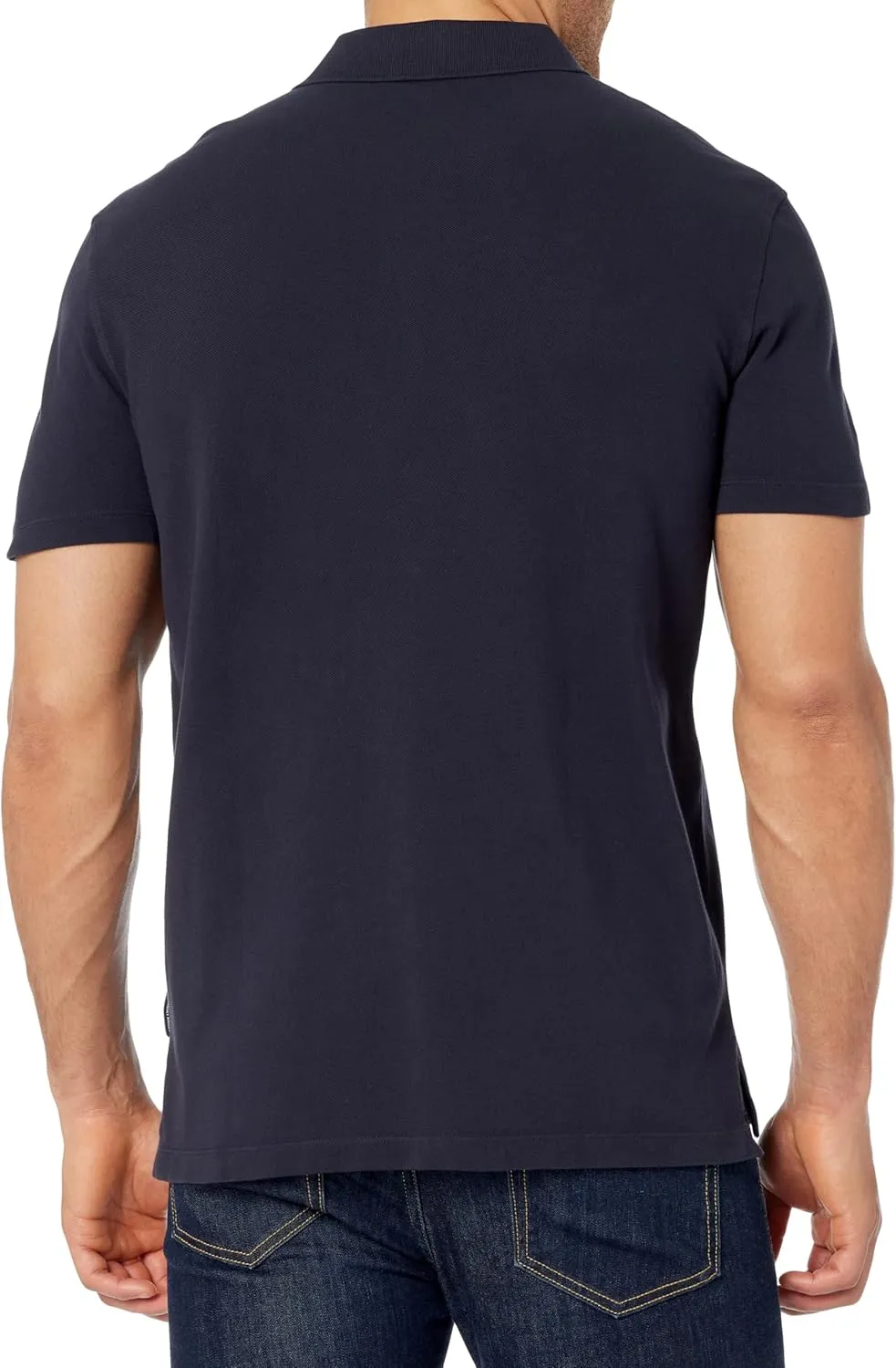 Armani Exchange Men's Regular Fit Solid Colored Sun Washed Pique Polo