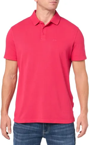 Armani Exchange Men's Regular Fit Solid Colored Sun Washed Pique Polo