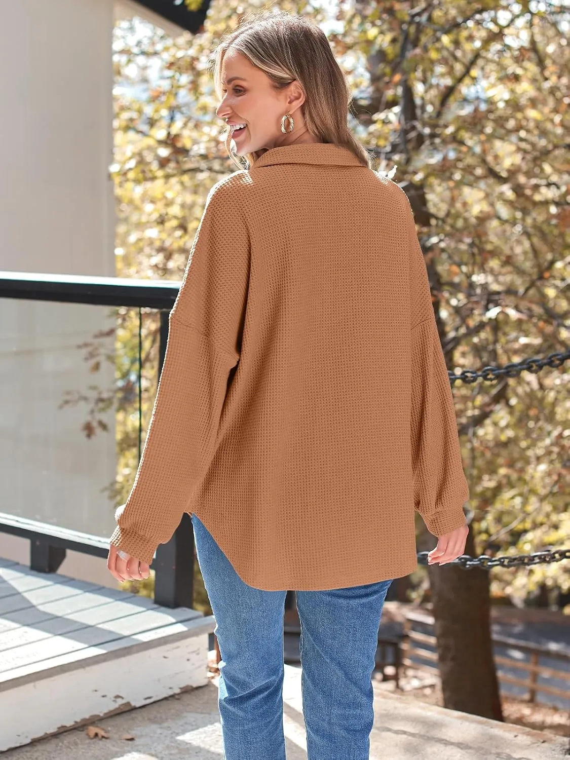 AUTOMET Womens Fall Cothes 2025 Fashion Country Concert Outfits Waffle Knit Shackets Corduroy Jackets Button Down Shirts Tops