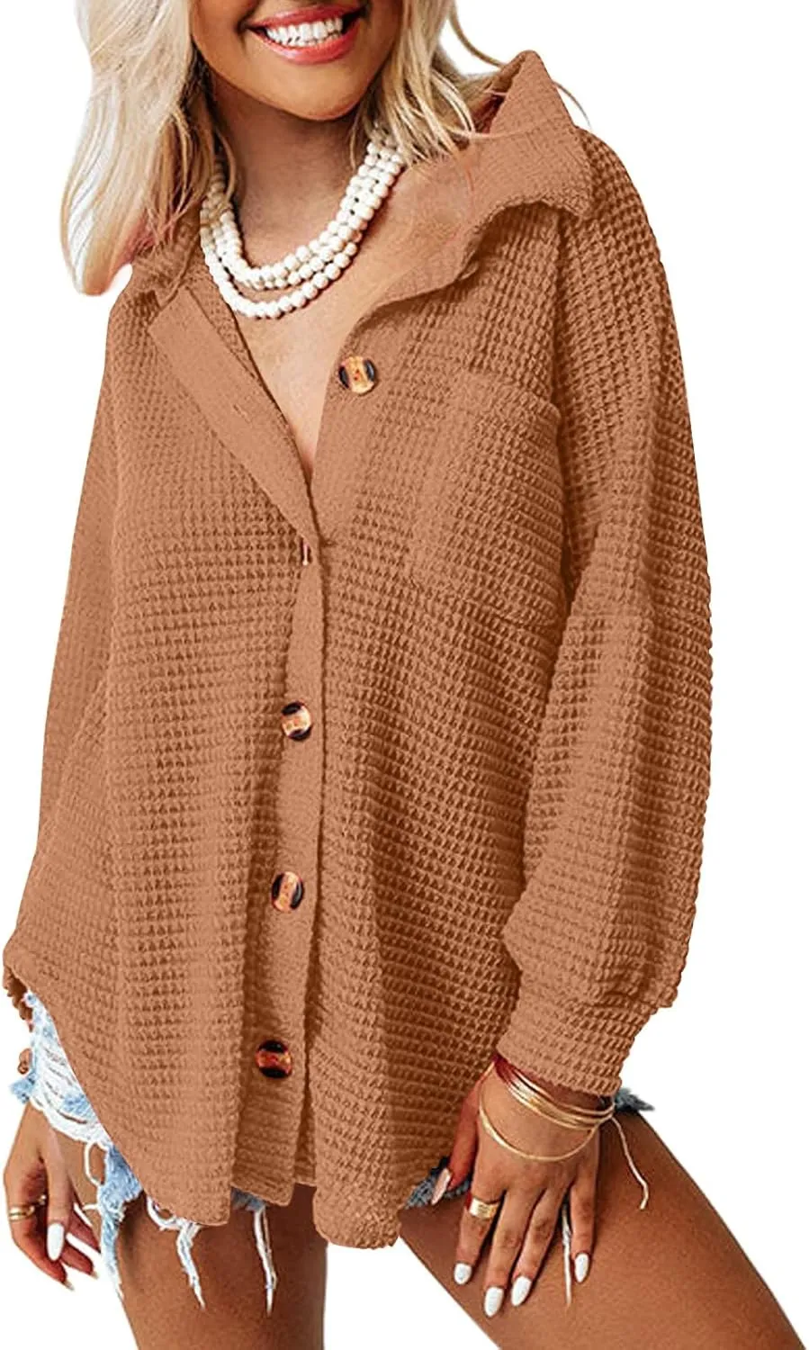 AUTOMET Womens Fall Cothes 2025 Fashion Country Concert Outfits Waffle Knit Shackets Corduroy Jackets Button Down Shirts Tops