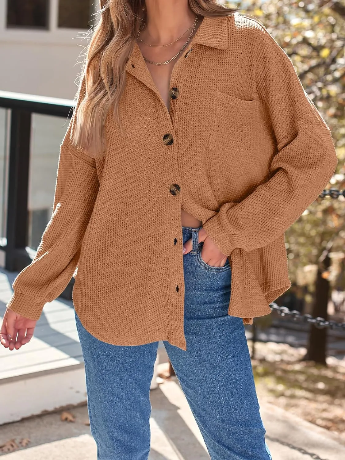 AUTOMET Womens Fall Cothes 2025 Fashion Country Concert Outfits Waffle Knit Shackets Corduroy Jackets Button Down Shirts Tops