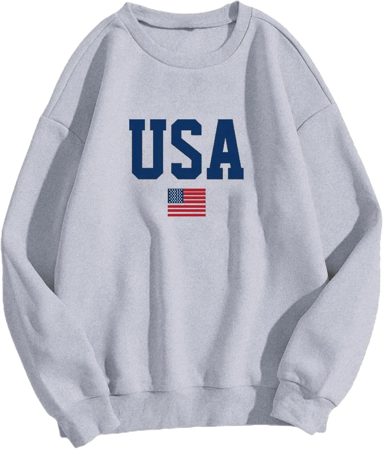 Avanova Women USA Flag Graphic Oversized Sweatshirt Crewneck Long Sleeve Pullover Shirts