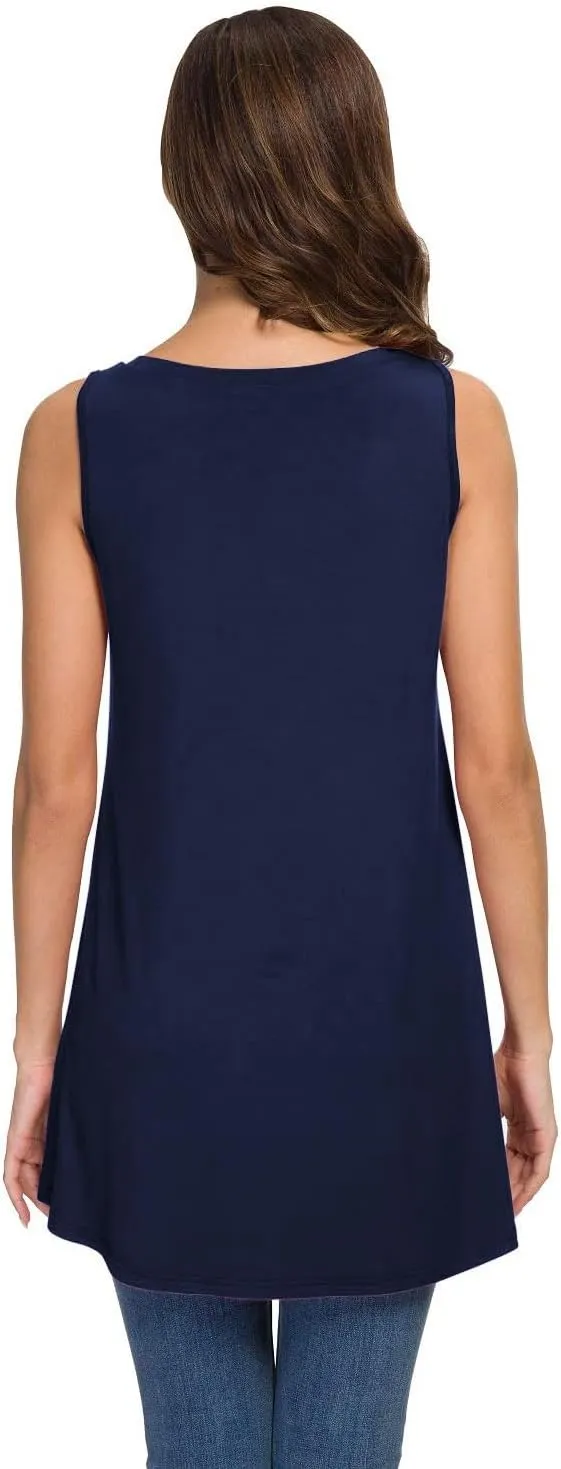AWULIFFAN Women's Summer Sleeveless V-Neck T-Shirt Tunic Tops Blouse Shirts