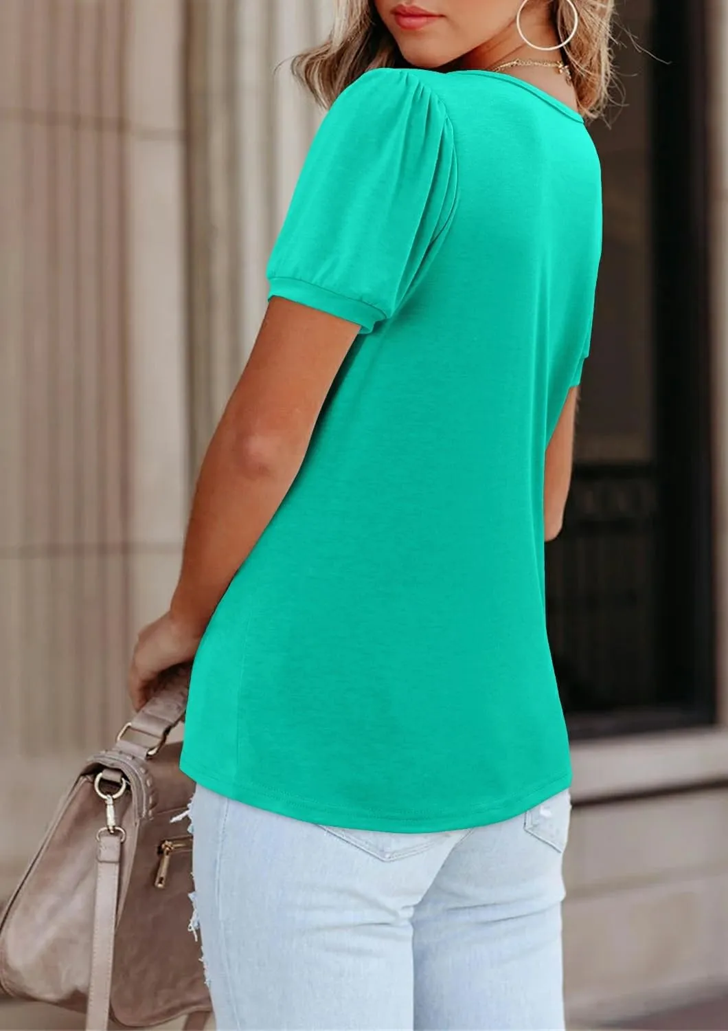 BETTE BOUTIK Womens Summer Tunic Tops Short Sleeve Trendy Shirts Casual Blouse