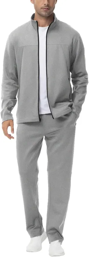BGOWATU Men's Tracksuits 2 Piece Running Sports Sweatsuits For Men Full Zip Athletic Jackets and Pants Outfits