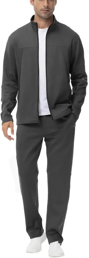 BGOWATU Men's Tracksuits 2 Piece Running Sports Sweatsuits For Men Full Zip Athletic Jackets and Pants Outfits