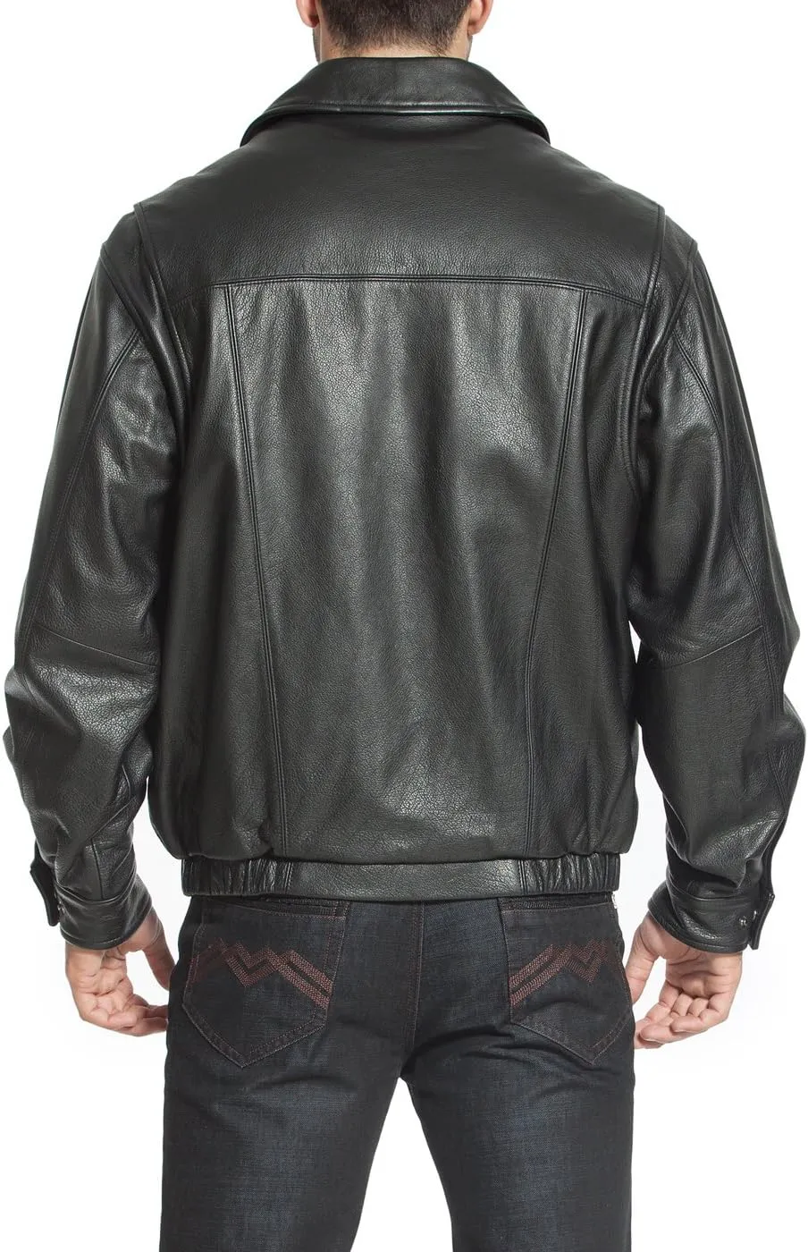 BGSD Men Aaron Classic Cowhide Leather Bomber Jacket (Also available in Big and Tall)