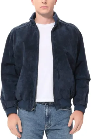 BGSD Men City Lambskin Leather Bomber Jacket (Also available in Big and Tall)