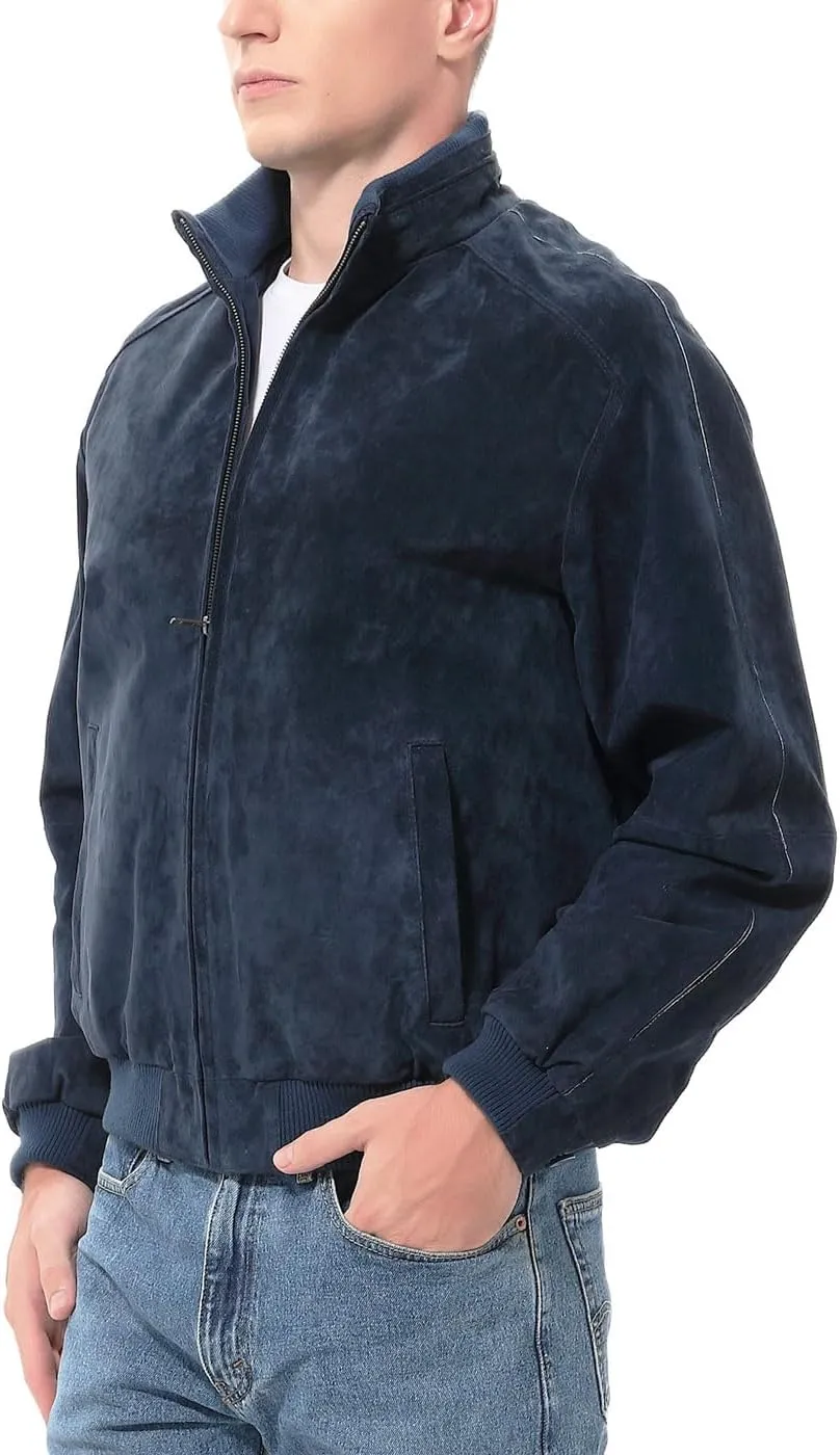 BGSD Men City Lambskin Leather Bomber Jacket (Also available in Big and Tall)