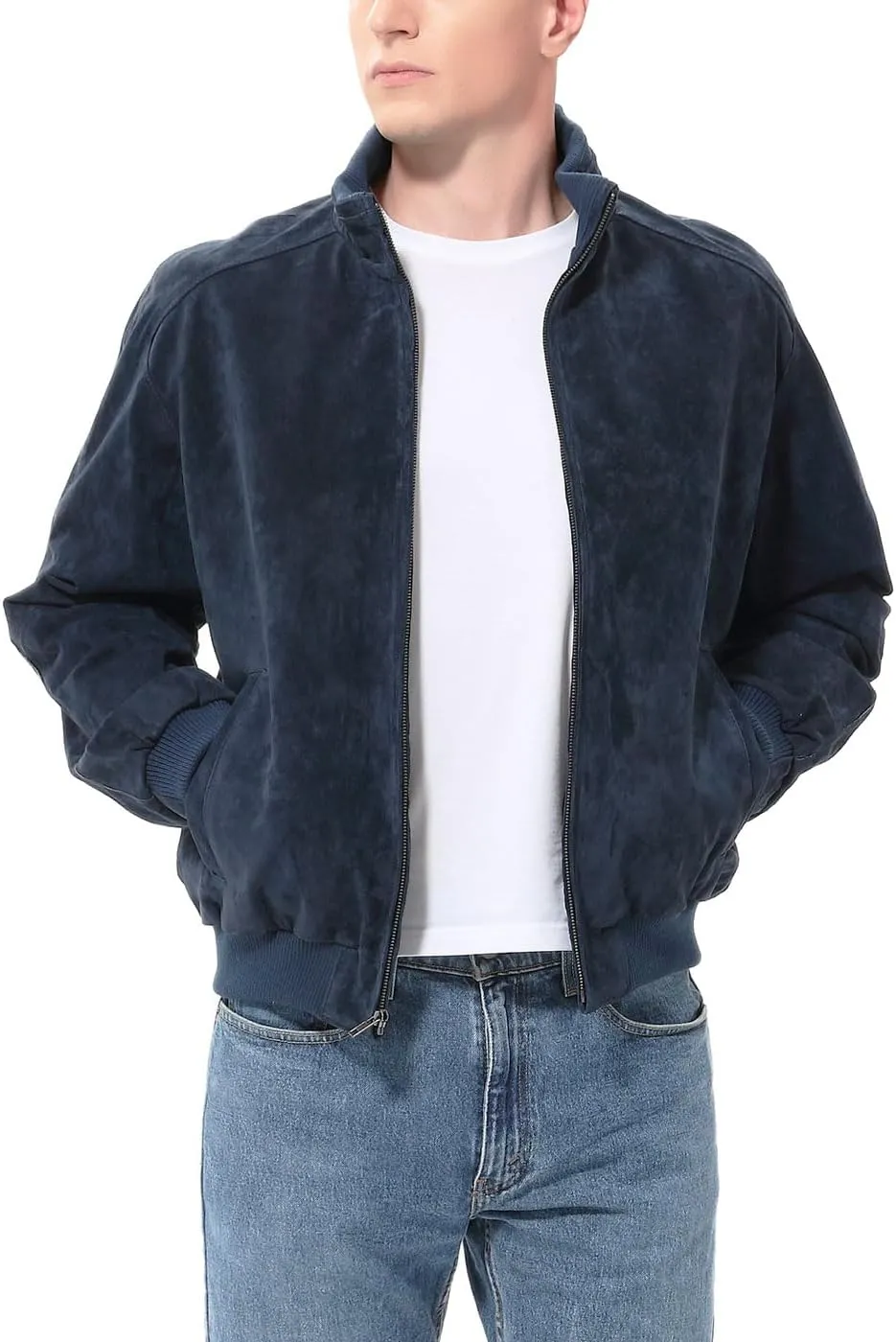 BGSD Men City Lambskin Leather Bomber Jacket (Also available in Big and Tall)