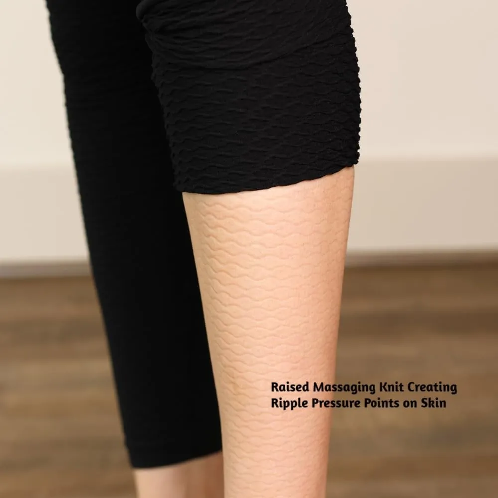 Bioflect Capri Compression Leggings with Bioactive Fibers and Raised Massaging Knit for Support and Comfort