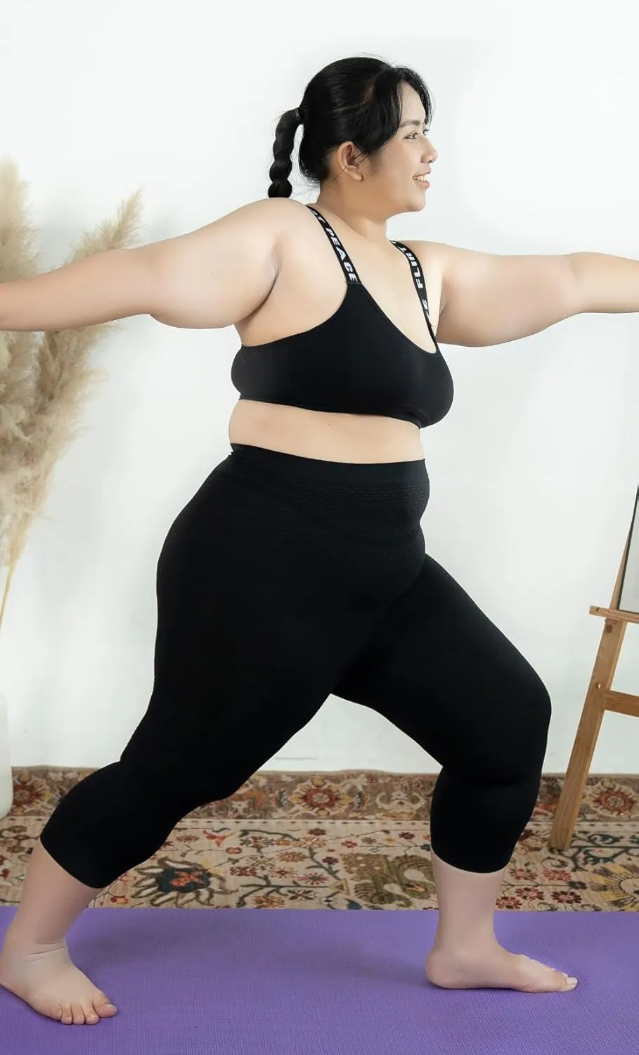 Bioflect Capri Compression Leggings with Bioactive Fibers and Raised Massaging Knit for Support and Comfort