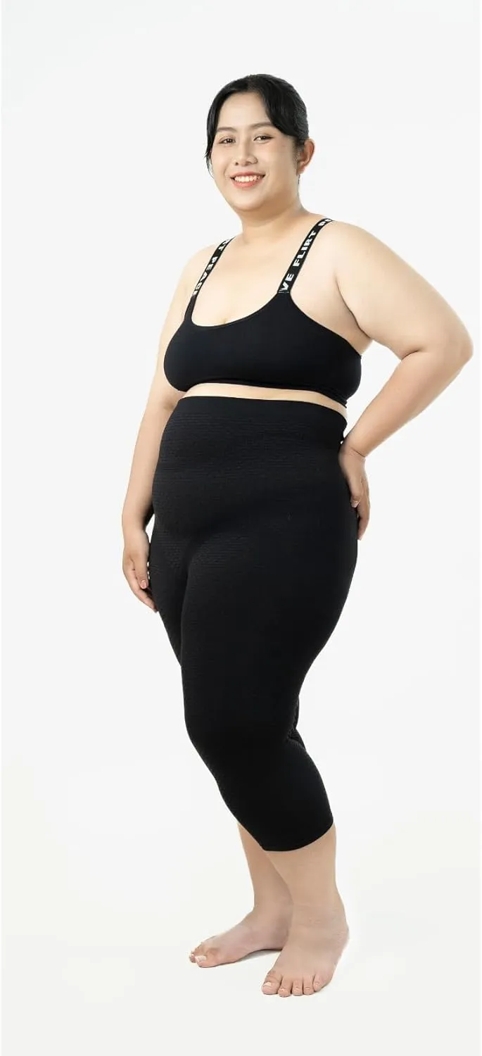 Bioflect Capri Compression Leggings with Bioactive Fibers and Raised Massaging Knit for Support and Comfort