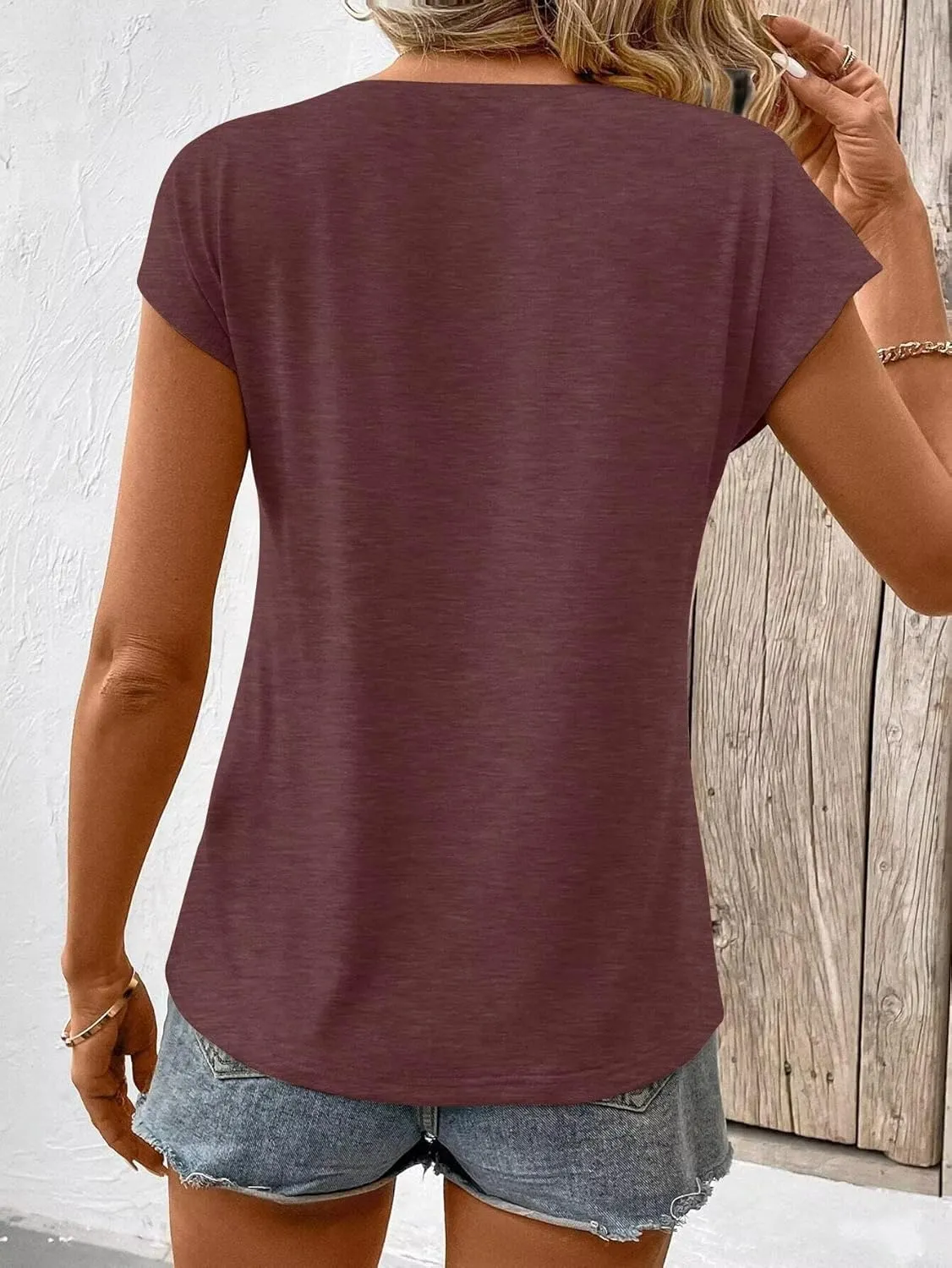 Bliwov 3 Pack Womens Cap Sleeve Tops V Neck T Shirts Spring Summer Casual Plus Size Beach Vacation Fashion Basics Clothes