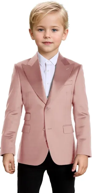Bofan Boys Satin Blazer Retro Suit Jackets for Boy Outwear Sports Coat Fashion Summer Wedding Outfit