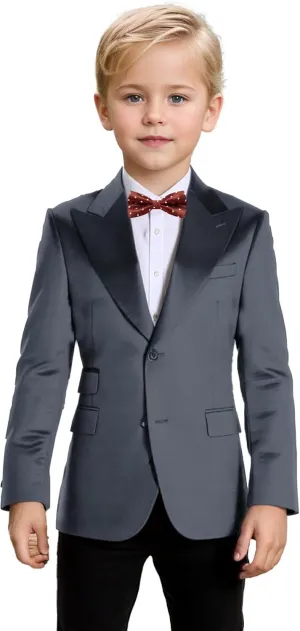 Bofan Boys Satin Blazer Retro Suit Jackets for Boy Outwear Sports Coat Fashion Summer Wedding Outfit