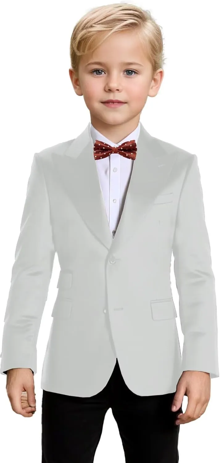 Bofan Boys Satin Blazer Retro Suit Jackets for Boy Outwear Sports Coat Fashion Summer Wedding Outfit