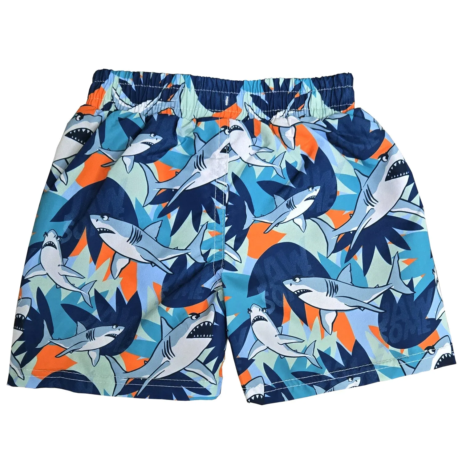 BT-A381 - Wholesale Toddler Boy's "Jawsome" Shark Print Swim Trunk