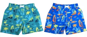 BT-A485 - Wholesale Toddler Boy's Surfer Print Swim Trunk