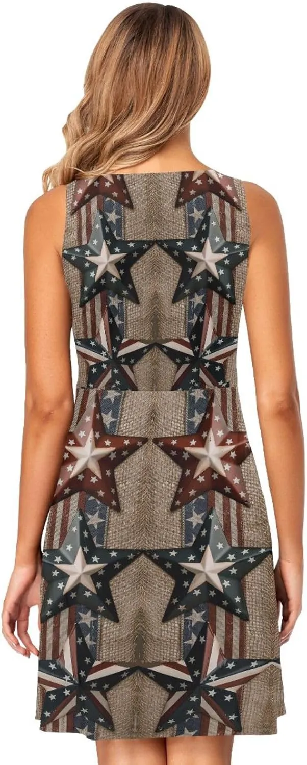 Casual Dresses Women's Summer Sleeveless Swing Pockets Cover Up Sundress(S-2XL)