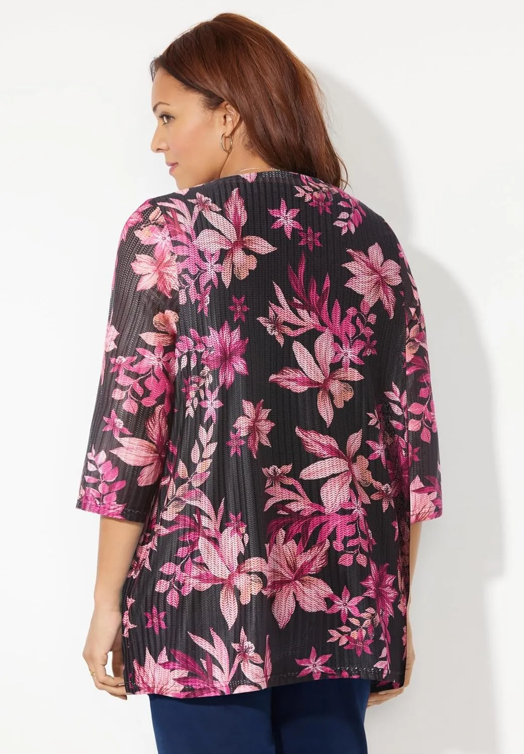 Catherines Women's Plus Size Harmony Knit Herringbone Cardigan