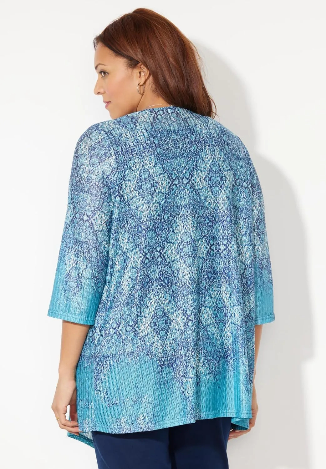 Catherines Women's Plus Size Harmony Knit Herringbone Cardigan