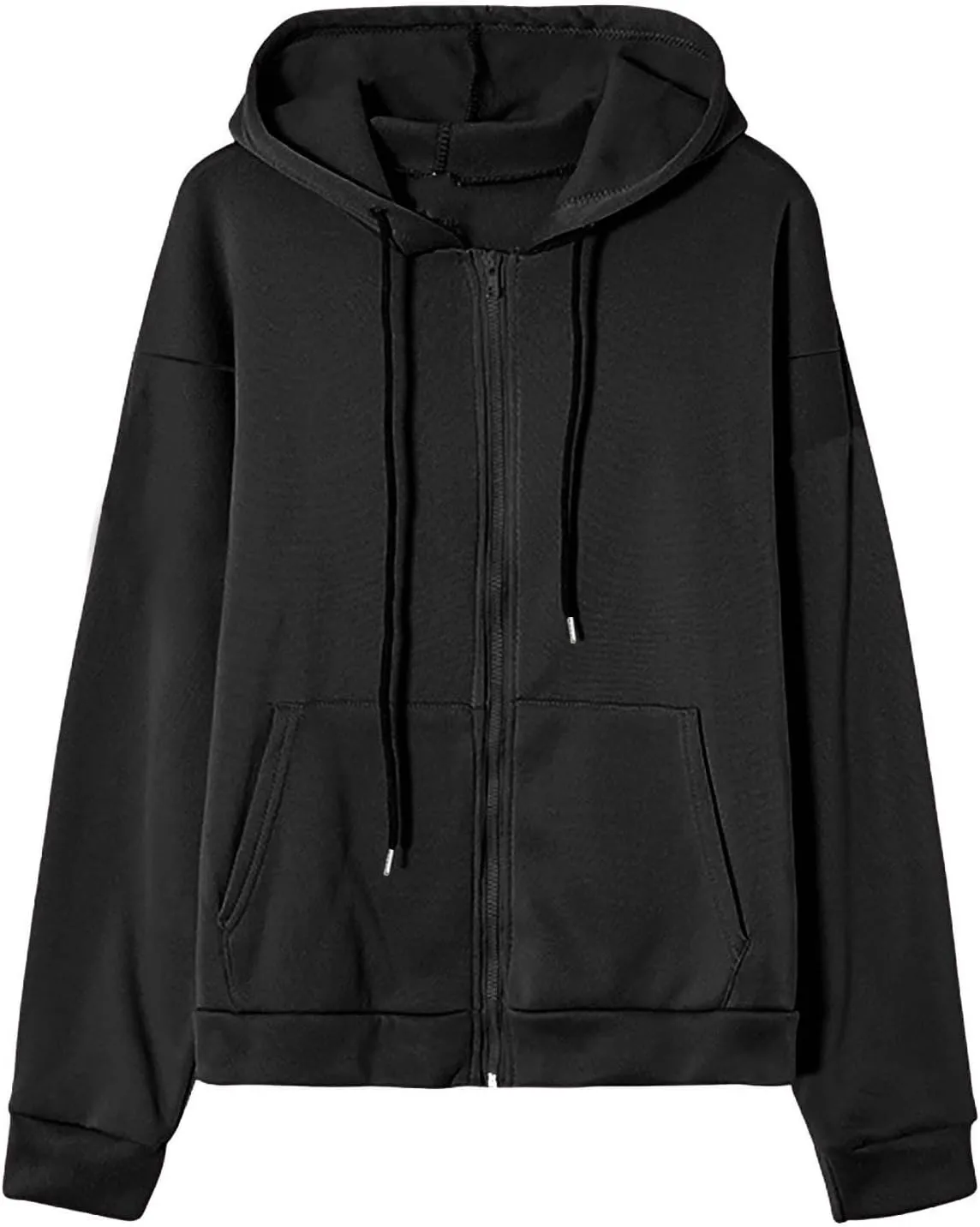 Ceboyel Womens Oversized Hoodie Sweatshirt Full Zip Up Jacket Drawstring Hooded Top Teen Girl Y2k Preppy Clothing with Pocket