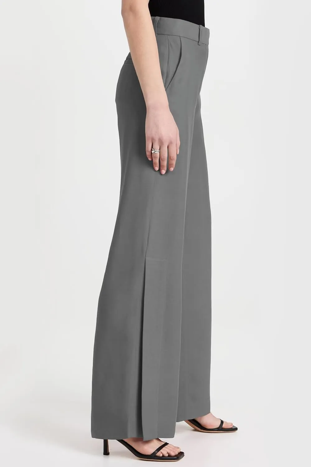 Cicy Bell Womens Side Split Dress Pants Elastic High Waisted Wide Leg Business Casual Trousers with Pockets