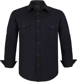 COEVALS CLUB Men's Western Cowboy Long Sleeve Pearl Snap Casual Work Shirts