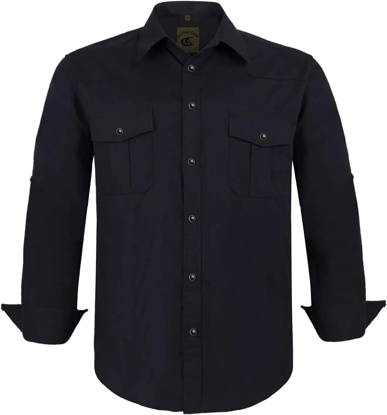 COEVALS CLUB Men's Western Cowboy Long Sleeve Pearl Snap Casual Work Shirts