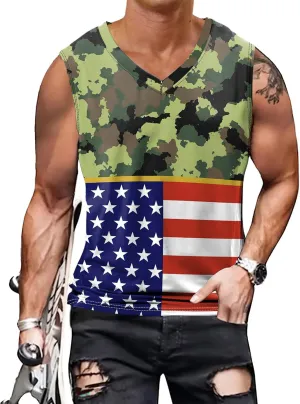 color cosplayer Mens Sleeveless Beach Tank Tops Workout Gym Shirts Palm Tree Shirt