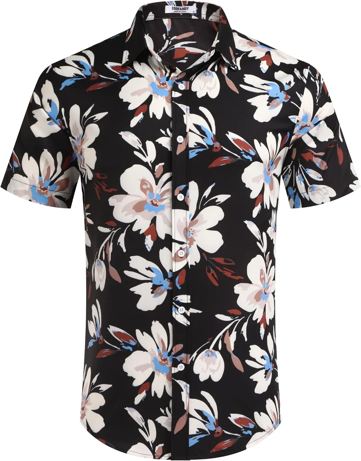 COOFANDY Mens Hawaiian Shirts Short Sleeve Button Down Aloha Shirt Casual Beach Clothes