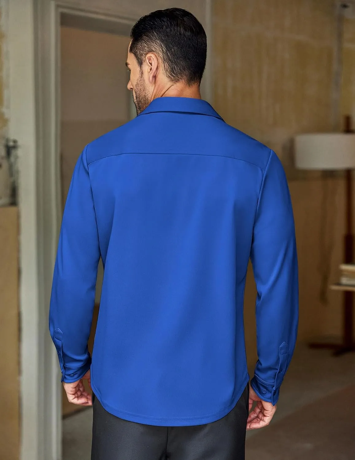 COOFANDY Mens Long Sleeve Casual Button Down Shirt Wrinkle Free Untucked Dress Shirts