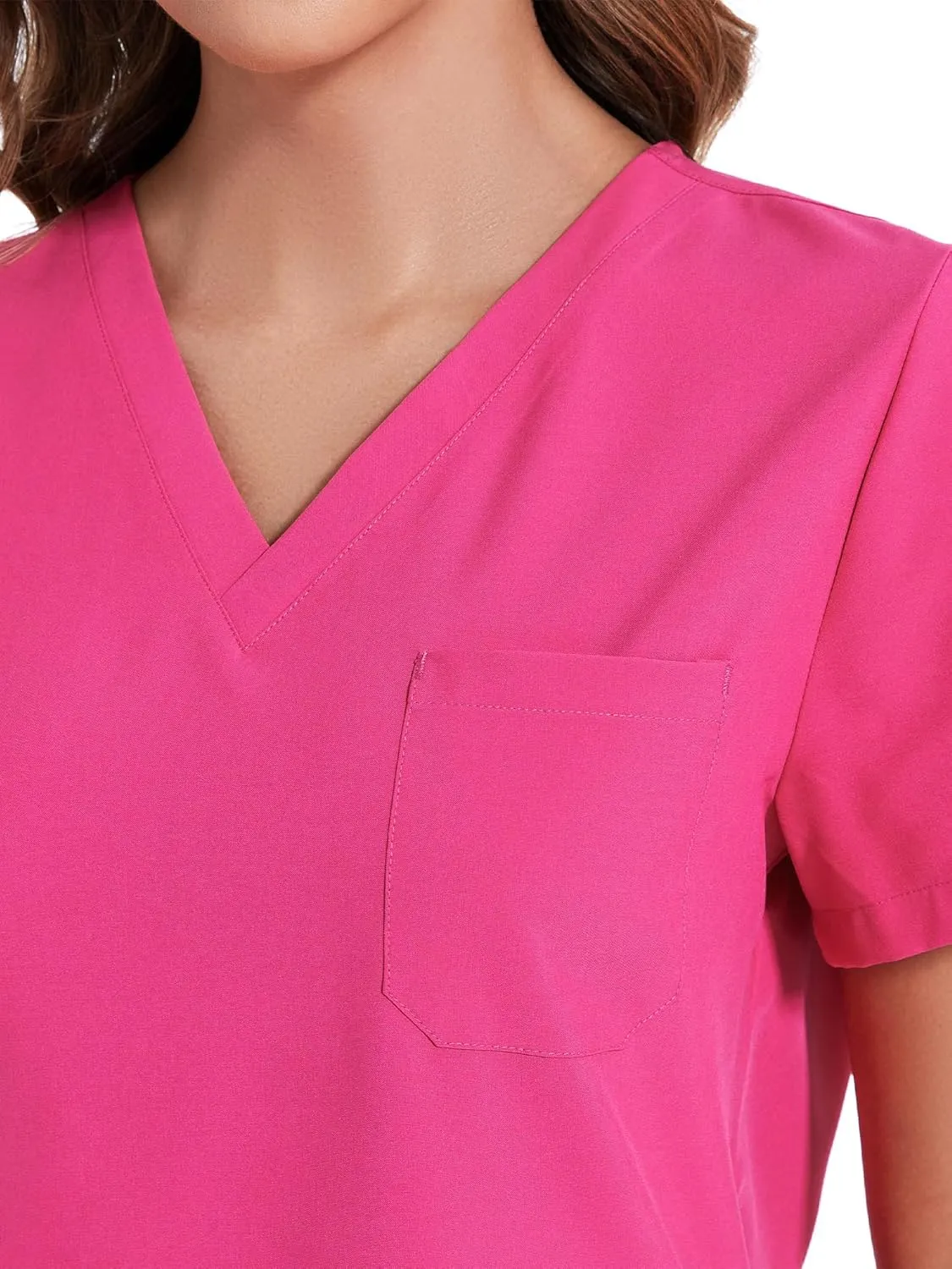 COZYFIT Scrubs for Women Set - Stretch V-Neck Scrub Top & Jogger Pant with 8 Pockets