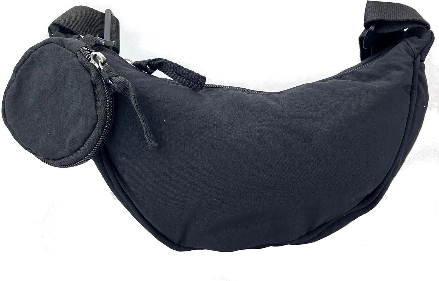 Crossbody Bag with Coin Purse Hobo Sling Crescent Bag Women Men Trendy Small Nylon Shoulder Bag Purse Adjustable Strap