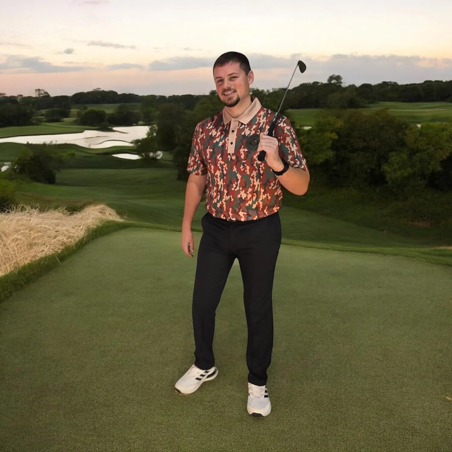 Crude Funny Golf Polo Shirts - Men UPF Dry Fit Performance Moisture Wicking Hawaiian Quick Dry Stretch Disc Shocker Glove