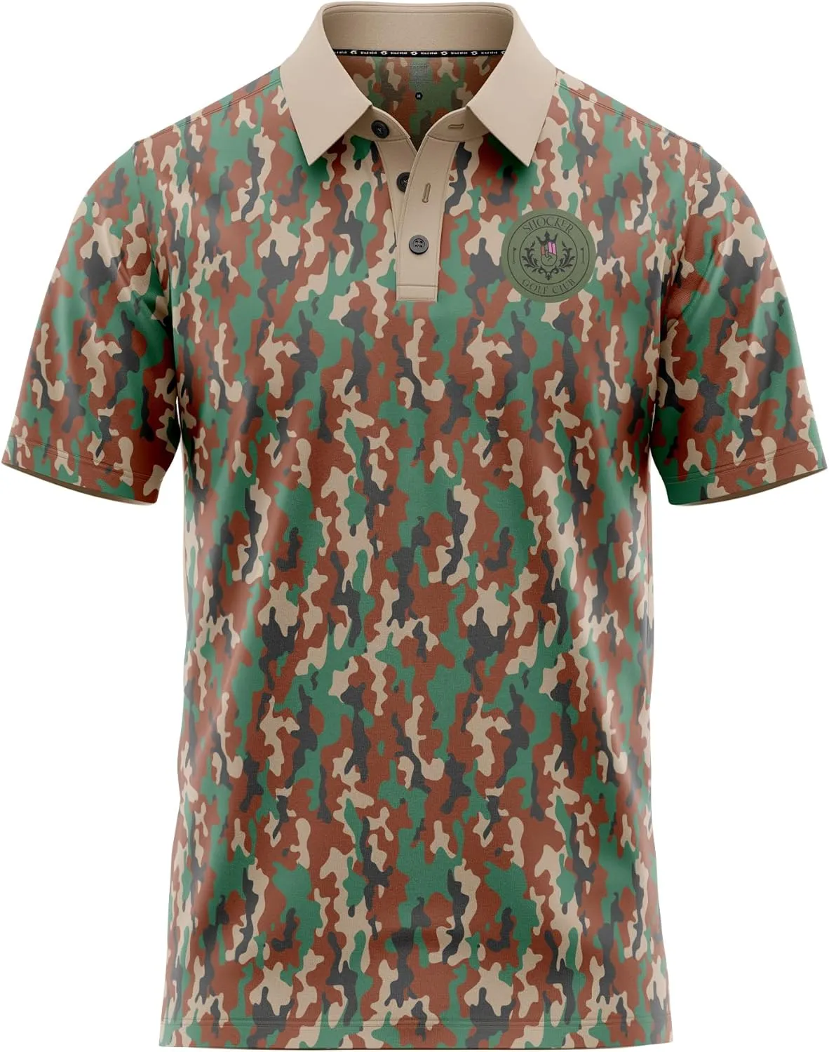 Crude Funny Golf Polo Shirts - Men UPF Dry Fit Performance Moisture Wicking Hawaiian Quick Dry Stretch Disc Shocker Glove