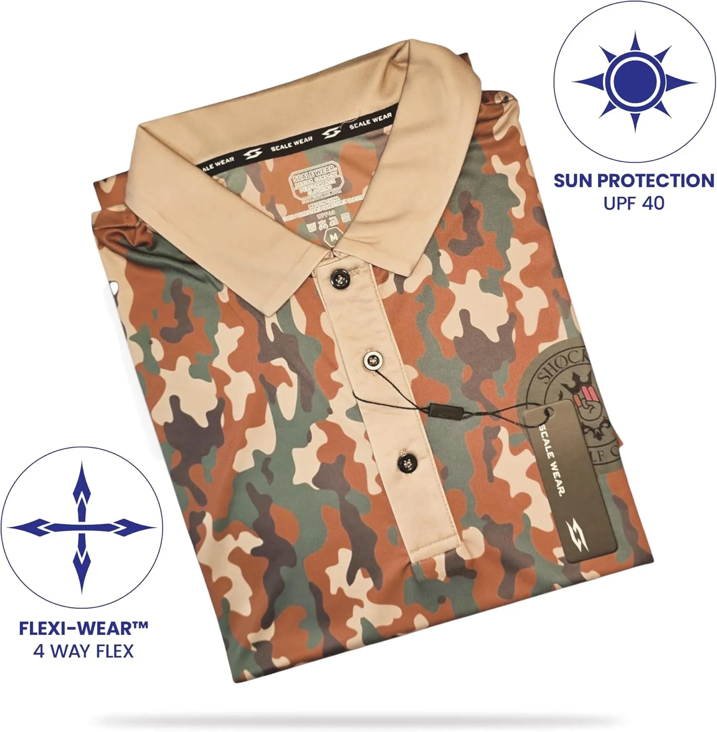 Crude Funny Golf Polo Shirts - Men UPF Dry Fit Performance Moisture Wicking Hawaiian Quick Dry Stretch Disc Shocker Glove